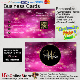 Monogram Elegant Classy Gnistra QR-kod Visitkort