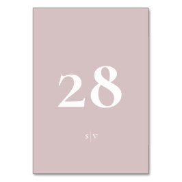 Monogram Elegant Elegant Musk Rosa Vit Bröllop Bordsnummer
