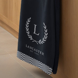 Monogram Elegant Farmhouse Modern minimalist Namn Kökshandduk