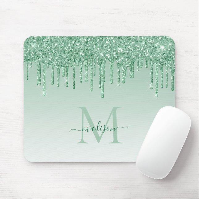 Monogram-Elegant för Gnistra för Mint-Grönt för gl Musmatta (Med mus)