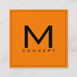 Monogram Elegant för Professionell Modern Amber Fyrkantigt Visitkort