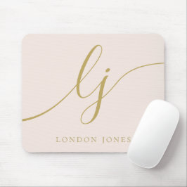 Monogram Elegant Girly Rosa Guld Musmatta