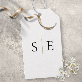 Monogram Elegant Guld Black Minimalist Presentetikett