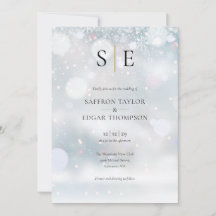 Monogram Elegant Guld Black Winter Wedding