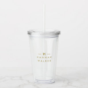 Monogram   Elegant Guld Modern minimalist Take Away Mugg