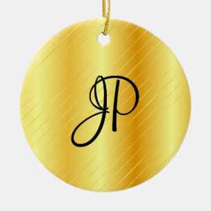 Monogram Elegant Guld - se modern mall i Julgransprydnad Keramik