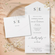 Monogram Elegant Guld Svart Bröllop