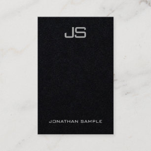 Monogram Elegant Lodrät Template Luxury Black Visitkort