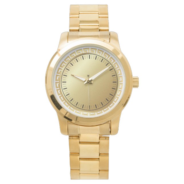 Monogram Elegant Manar oversized Guld Bracelet Armbandsur (Framsida)