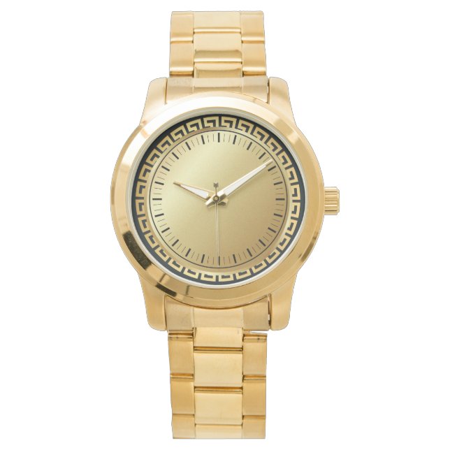 Monogram Elegant Manar oversized Guld Bracelet Armbandsur (Framsida)