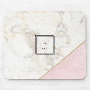 Monogram Elegant Marble Minimalist Ro Guld Musmatta
