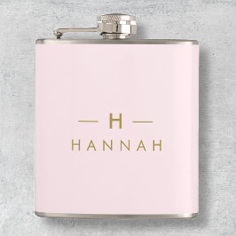 Monogram Elegant Minimal  Rosa och Guld Fickplunta