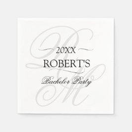 Monogram Elegant Minimalist Sällskapsfest Pappersservett