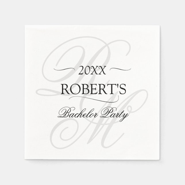 Monogram Elegant Minimalist Sällskapsfest Pappersservett (Framsidan)