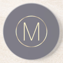 Monogram Elegant Modern Grått Guld