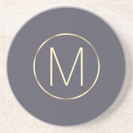 Monogram Elegant Modern Grått Guld Underlägg