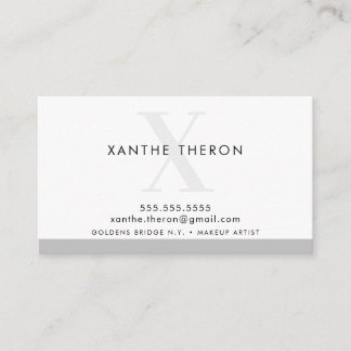 MONOGRAM elegant modern minimal coola grått grått Visitkort