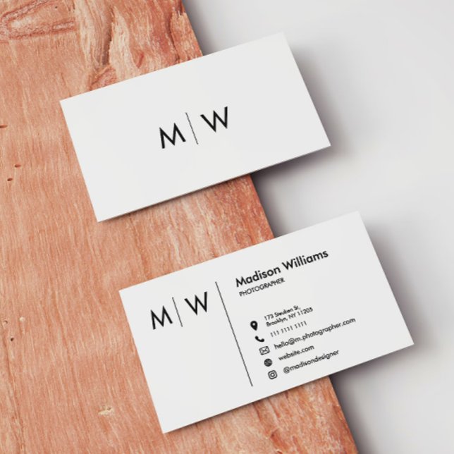 Monogram Elegant Modern Minimalist Visitenkort Visitkort (Skapare uppladdad)