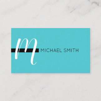 Monogram Elegant Modern Sea Serpent och Black Visitkort