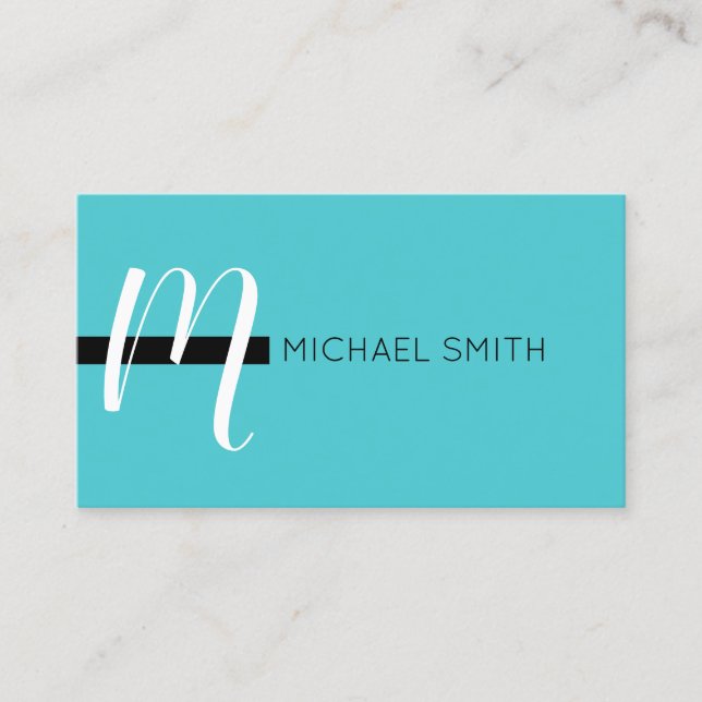 Monogram Elegant Modern Sea Serpent och Black Visitkort (Framsida)