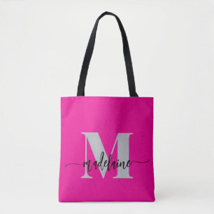 Monogram Elegant Rosa Black Tygkasse