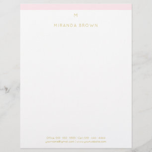 Monogram Elegant Rosa Guld minimalistklass Brevhuvud