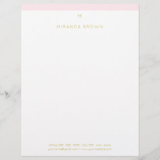Monogram Elegant Rosa Guld minimalistklass Brevhuvud