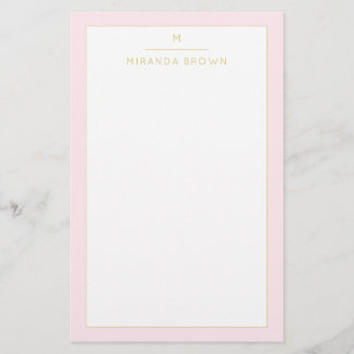 Monogram Elegant Rosa Guld minimalistklass Brevpapper