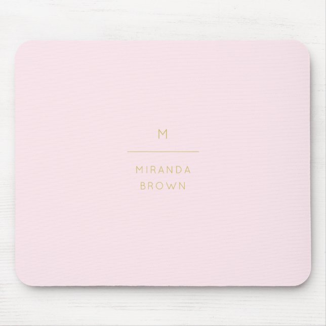 Monogram Elegant  Rosa Guld minimalistklass Musmatta (Framsidan)