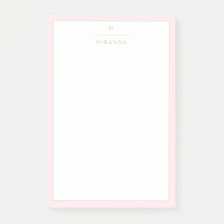 Monogram Elegant Rosa Guld minimalistklass Post-it Block