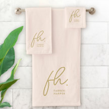 Monogram Elegant Rosa Guld Script Snyggt