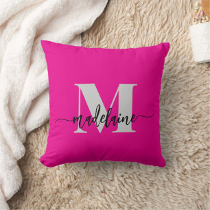 Monogram Elegant Shock rosa Black Personal Kudde