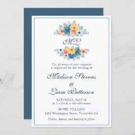 Monogram Elegant Söt Blommigt Succulent Macaron Inbjudningar