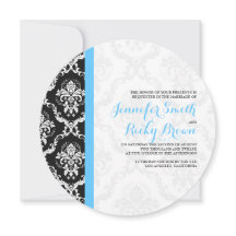 Monogram Elegant Svart & Vitt Bröllop 