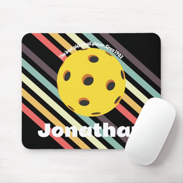 Monogram elegant trendig-retro Pickleball Black Musmatta (Med mus)