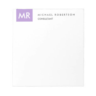 Monogram Elegant Unika Namn Initialer Anteckningsblock