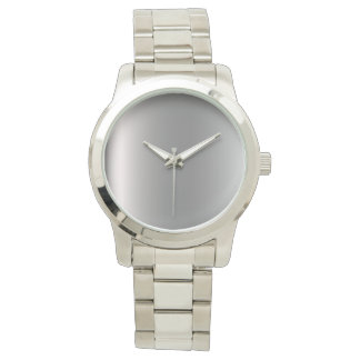 Monogram Elegant Unisex Oversized Silver Bracelet Armbandsur