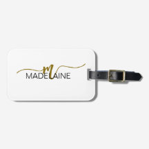 Monogram Elegant White Black Guld Färg