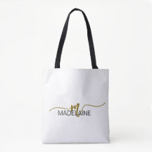 Monogram Elegant White Black Guld Färg