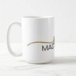 Monogram Elegant White Black Guld Kaffemugg