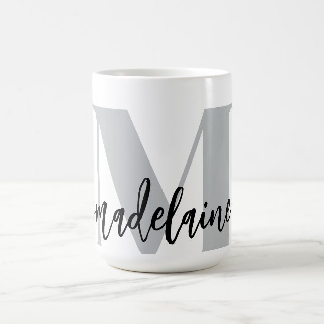 Monogram Elegant White Black Kaffemugg (Center)