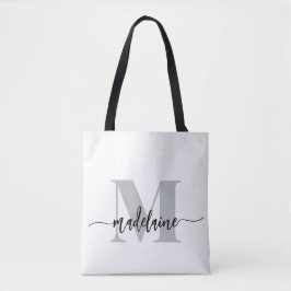 Monogram Elegant White Black Tygkasse