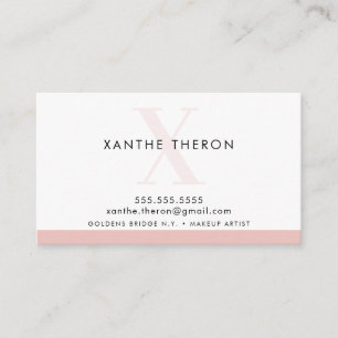 MONOGRAM-elegantens moderna rosa med minimal blek Visitkort