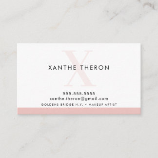 MONOGRAM-elegantens moderna rosa med minimal blek Visitkort