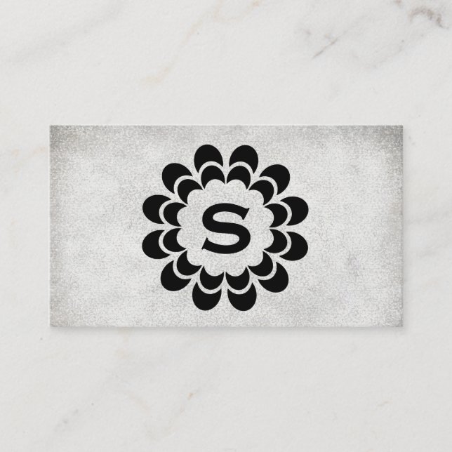 Monogram | Element | Grunge-struktur (grå) Visitkort (Framsida)