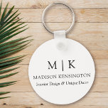 Monogram eller Lägg till Logotyp - affärsomgång Nyckelring<br><div class="desc">Den moderna minimalistiska rundnyckelkedjan. Svartvit eller välj anpassningsbarna färg. Perfekt för småföretag,  företagsmärken,  egenföretagare,  handelsutspel eller evenemangsbyte med mera. Enkel att anpassa med ditt monogram initialer,  ditt företag namn och din information,  jobbtitel,  din slogan eller till och med din logotyp eller ditt eget varumärke.</div>