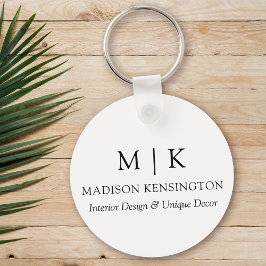 Monogram eller Lägg till Logotyp - affärsomgång Nyckelring