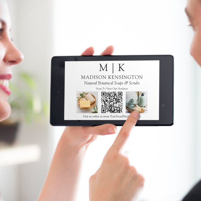 Monogram eller Lägg till Logotyp Business 2-foton  Kort (Edit to Customize text, colors and more)