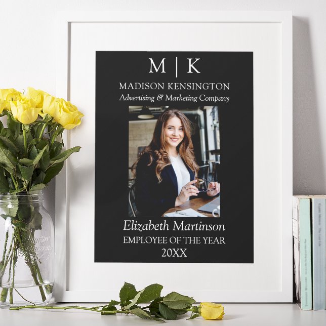 Monogram eller lägg till Logotyp Business Award Em Poster (Edit to Customize text, colors and more)