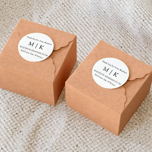 Monogram eller Lägg till Logotyp Business Gift Sma Runt Klistermärke